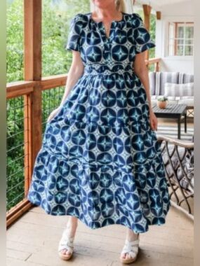 Lesley Evers The Genevieve Linen Blend Dress 1X